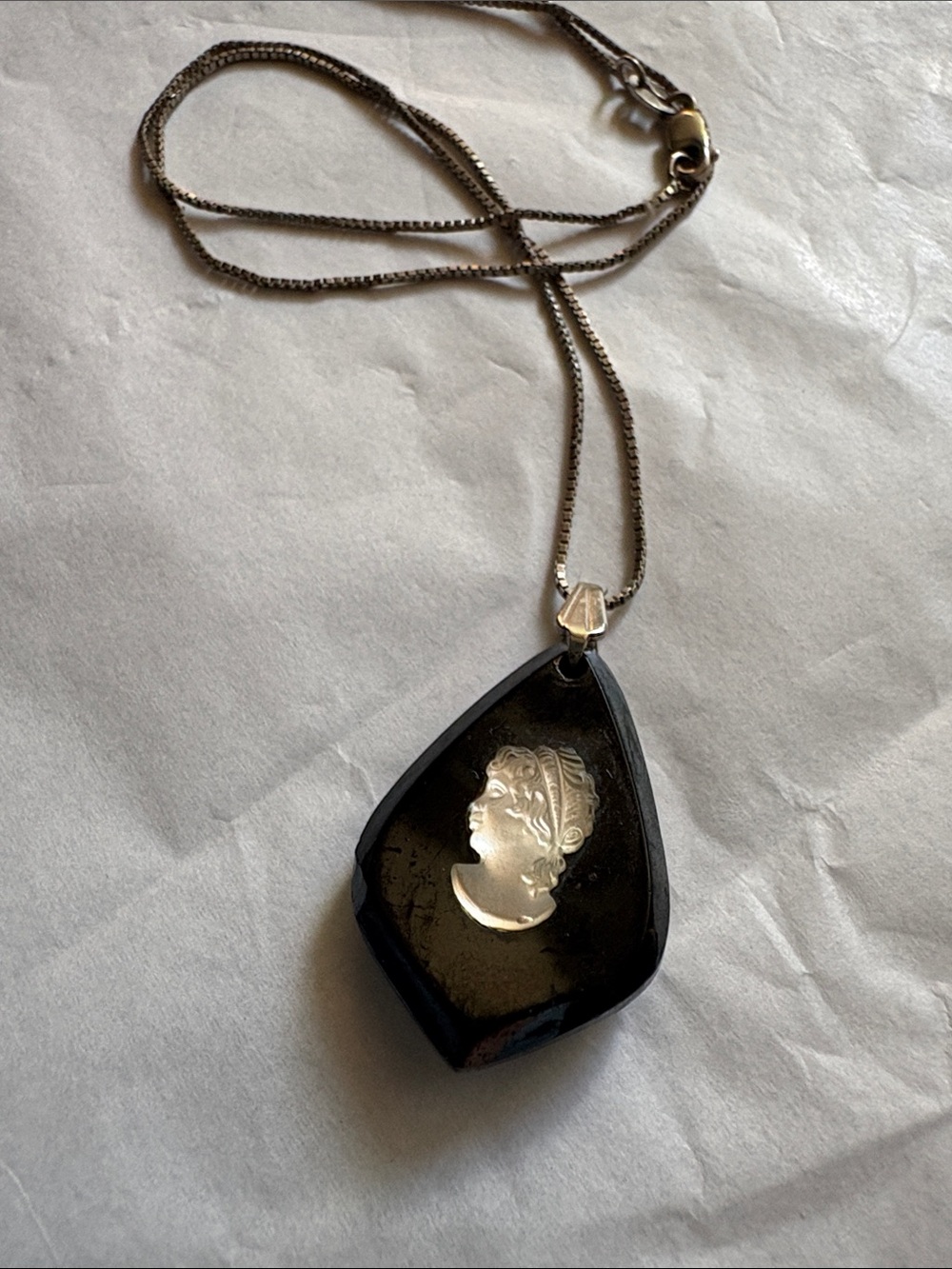 Black Cameo Pendant Necklace - Unbranded Classic Profile